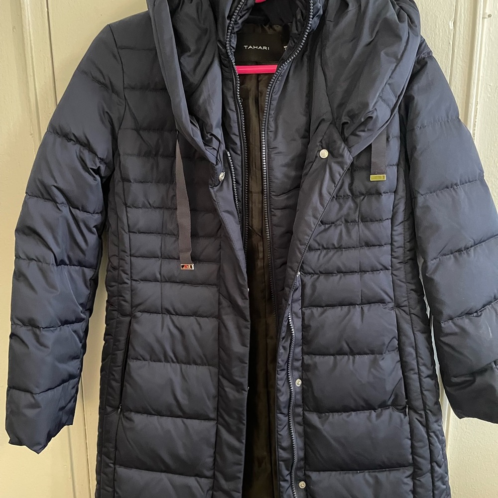 Tahari puffer coat with bib